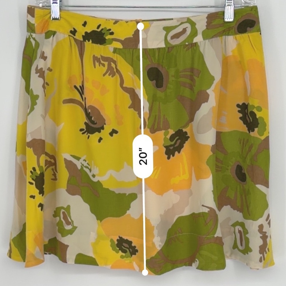 New York & Co Yellow Floral A Line Mini Skirt 12 Resortwear Vacation Chic 100-61 - Picture 5 of 14